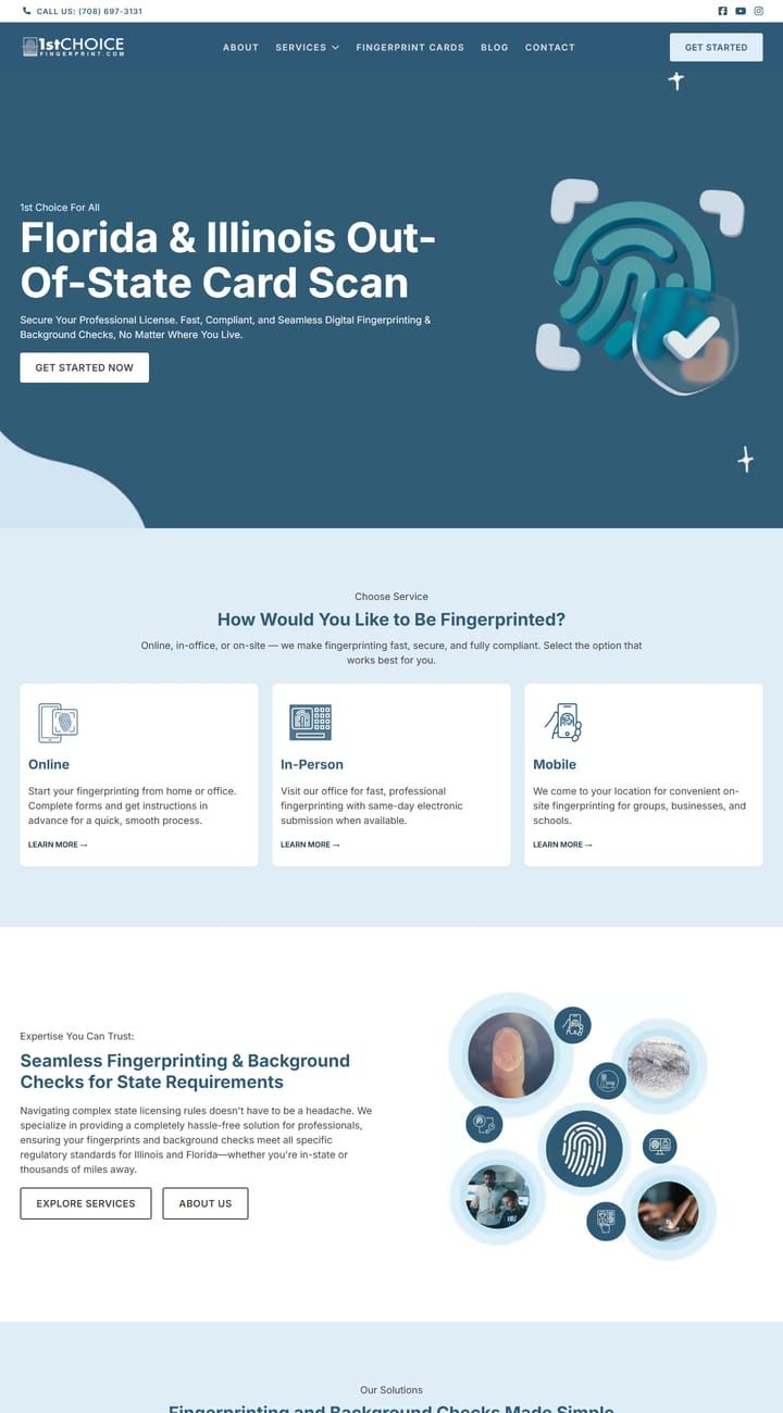 1st Choice Fingerprint website