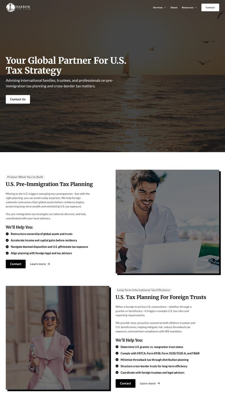 Harbor Law Firm website