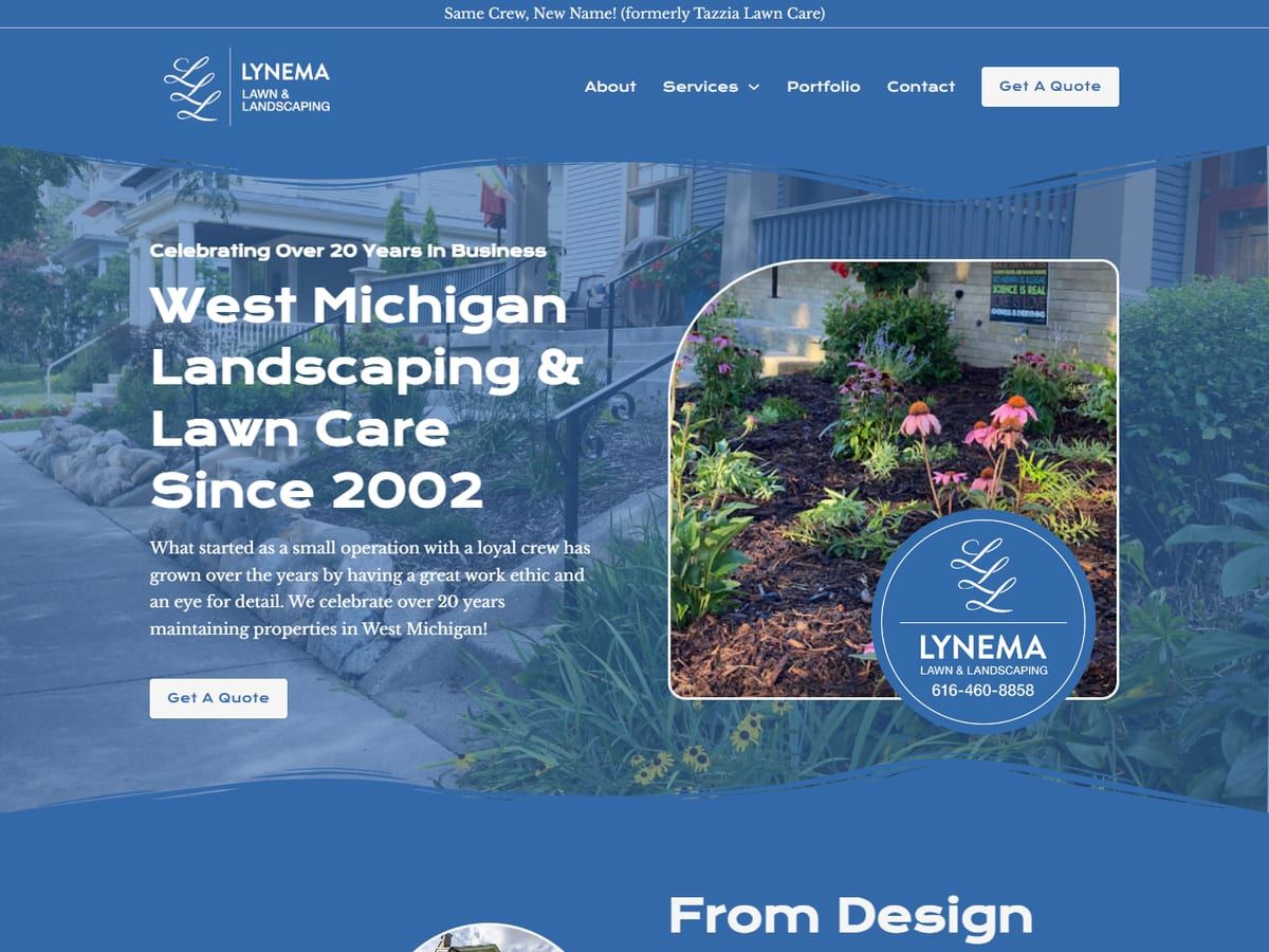 Lynema Lawn & Landscaping website