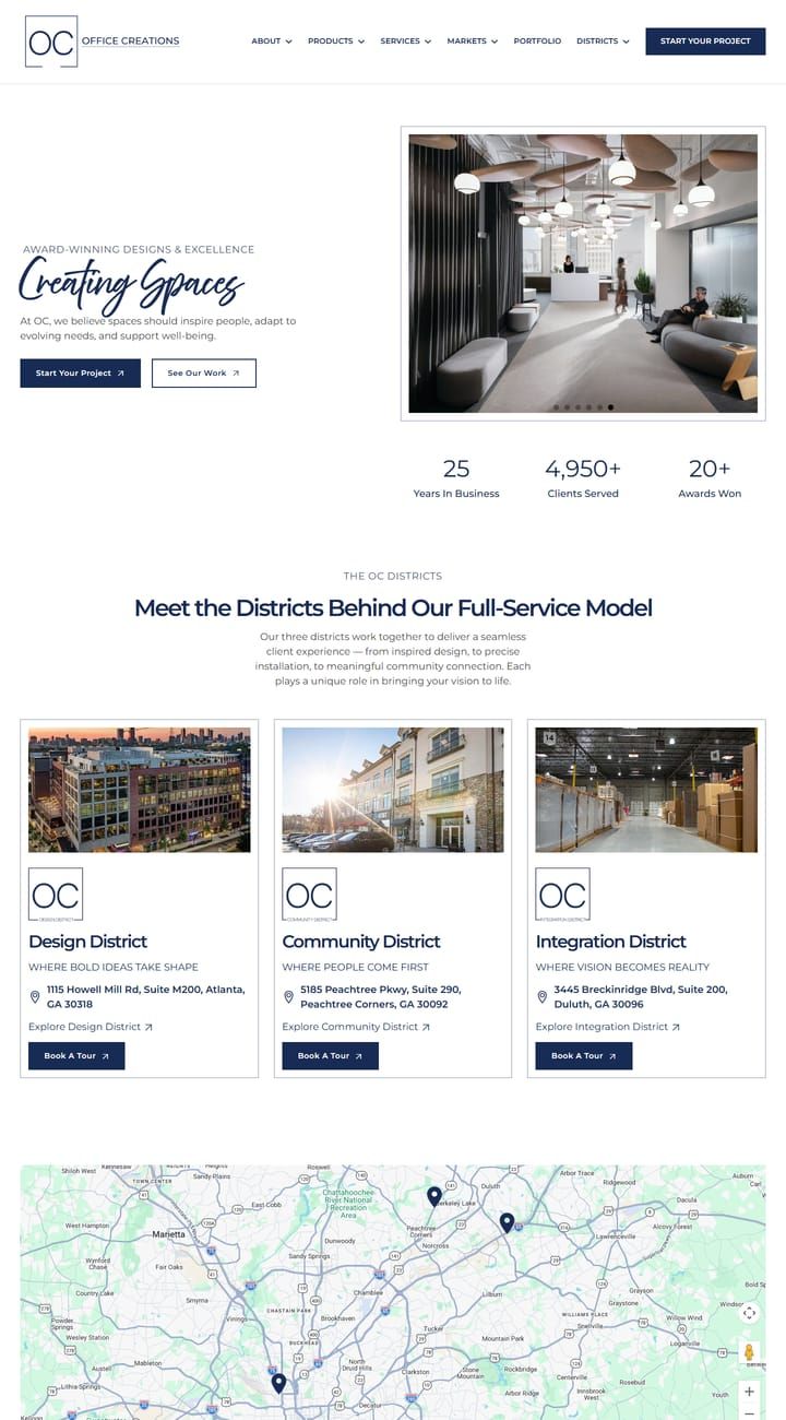Office Creations website