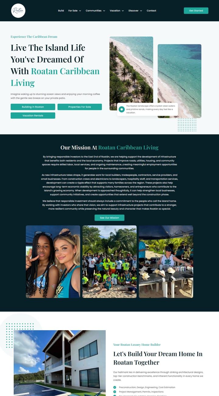 Roatan Caribbean Living website