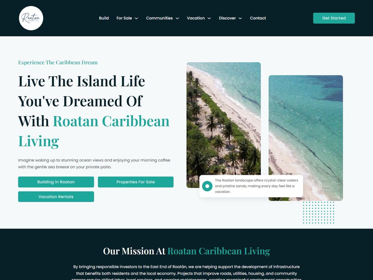 Roatan Caribbean Living website