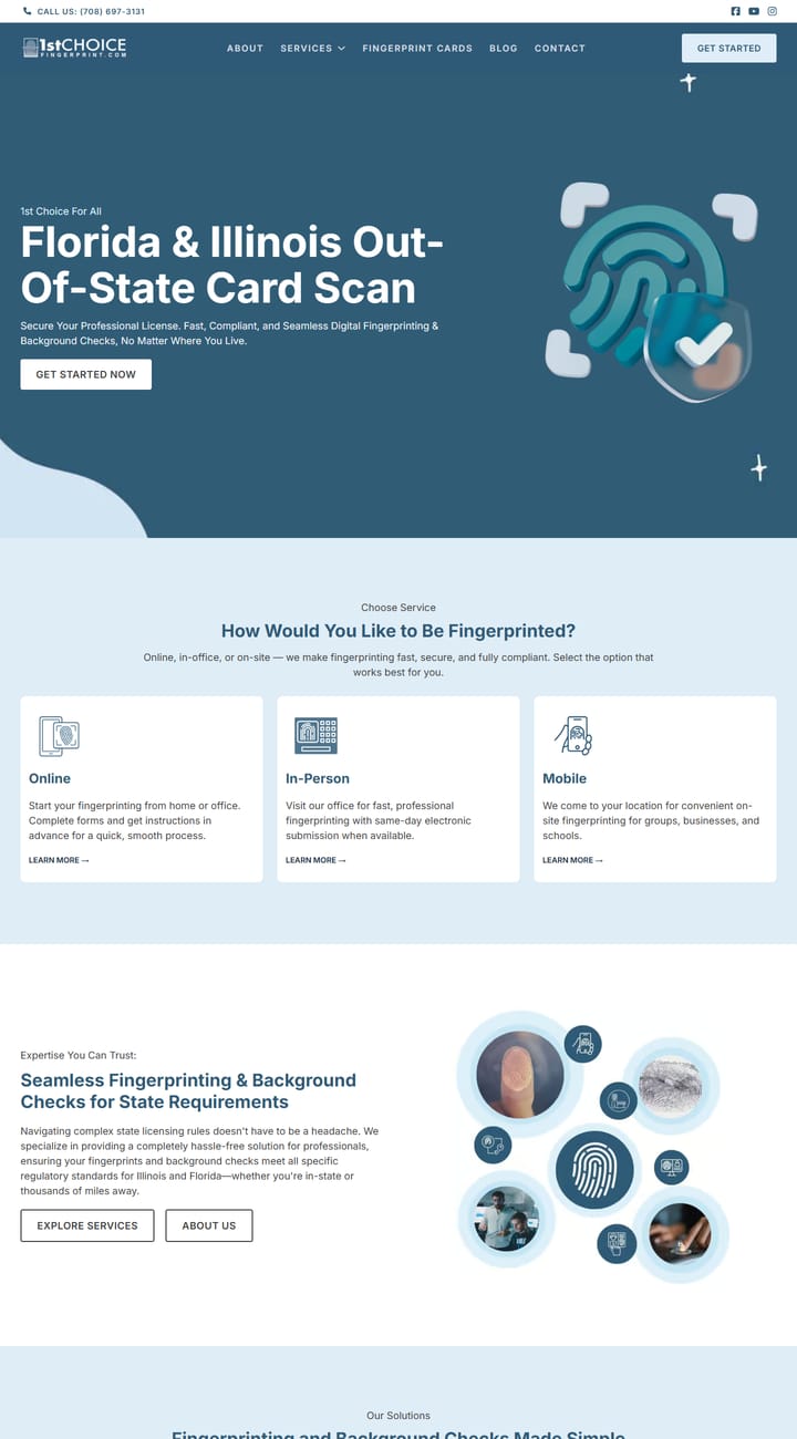 1st Choice Fingerprint website