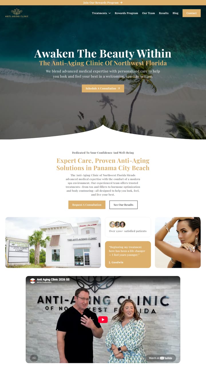 Anti-Aging Clinic of Northwest Florida website