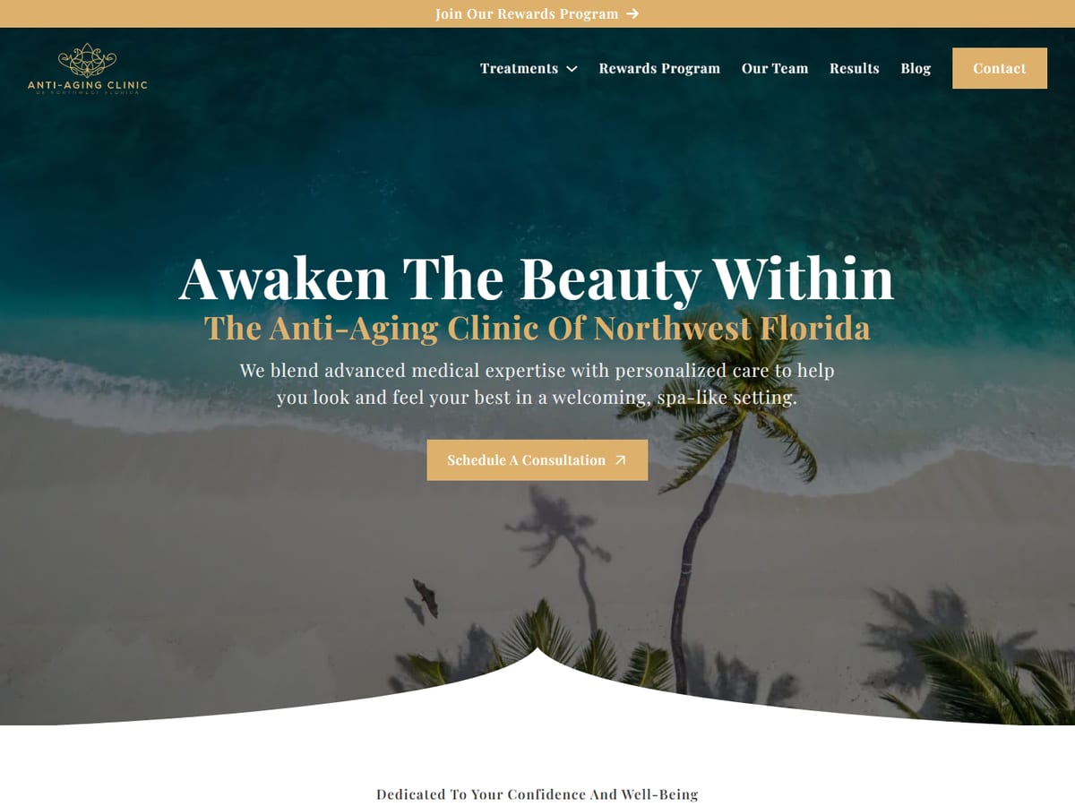 Anti-Aging Clinic of Northwest Florida website