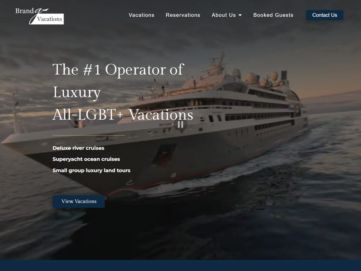 Brand g Vacations website