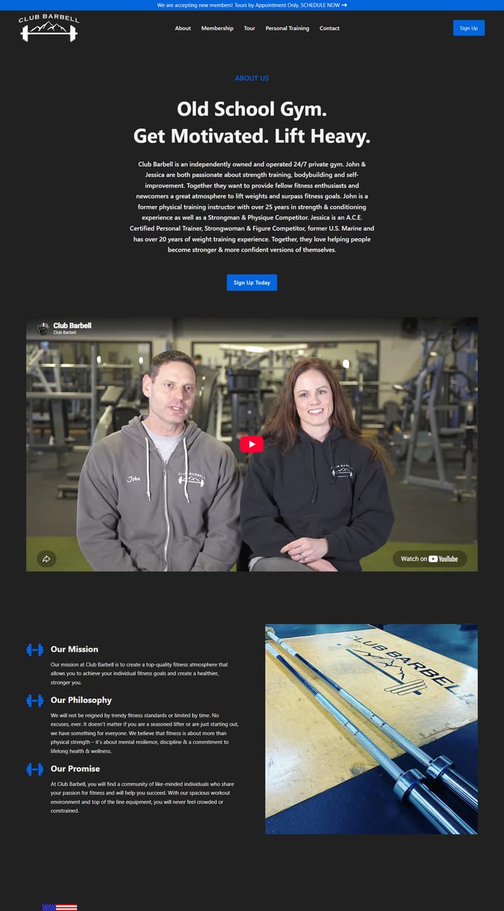 Club Barbell interior page