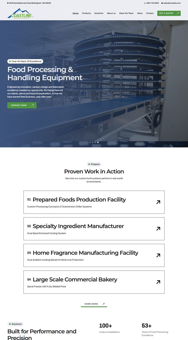 Coastline Equipment website