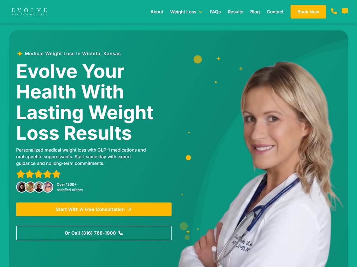 Evolve Health & Wellness website