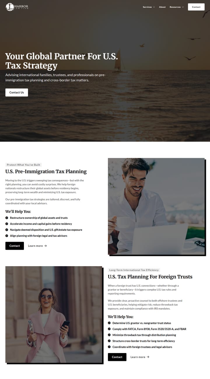Harbor Law Firm website