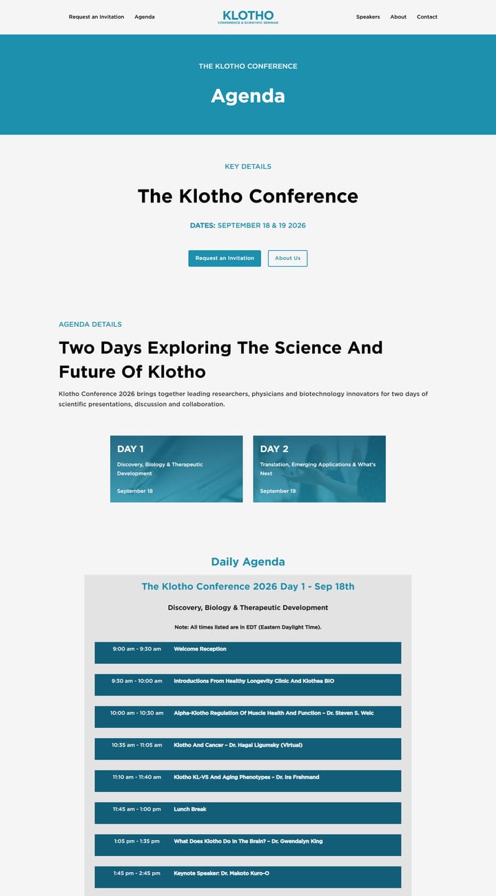 Klotho Conference interior page