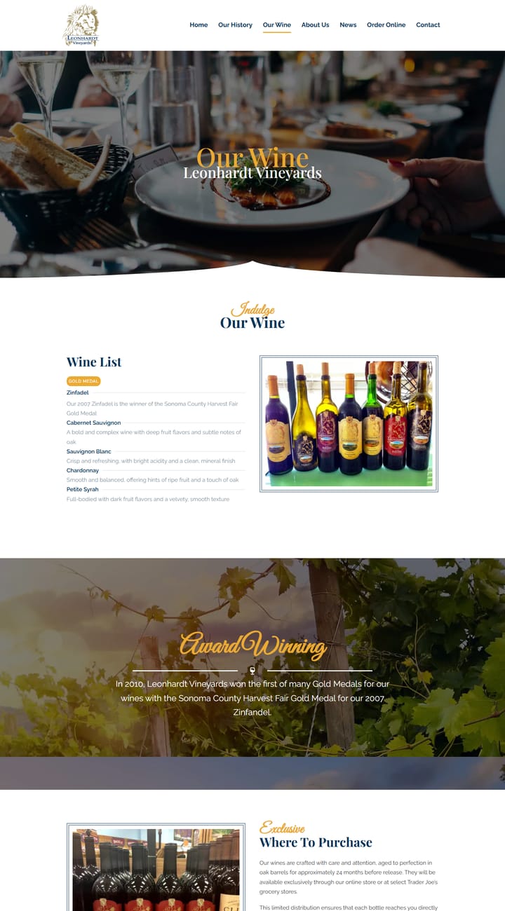 Leonhardt Vineyards interior page