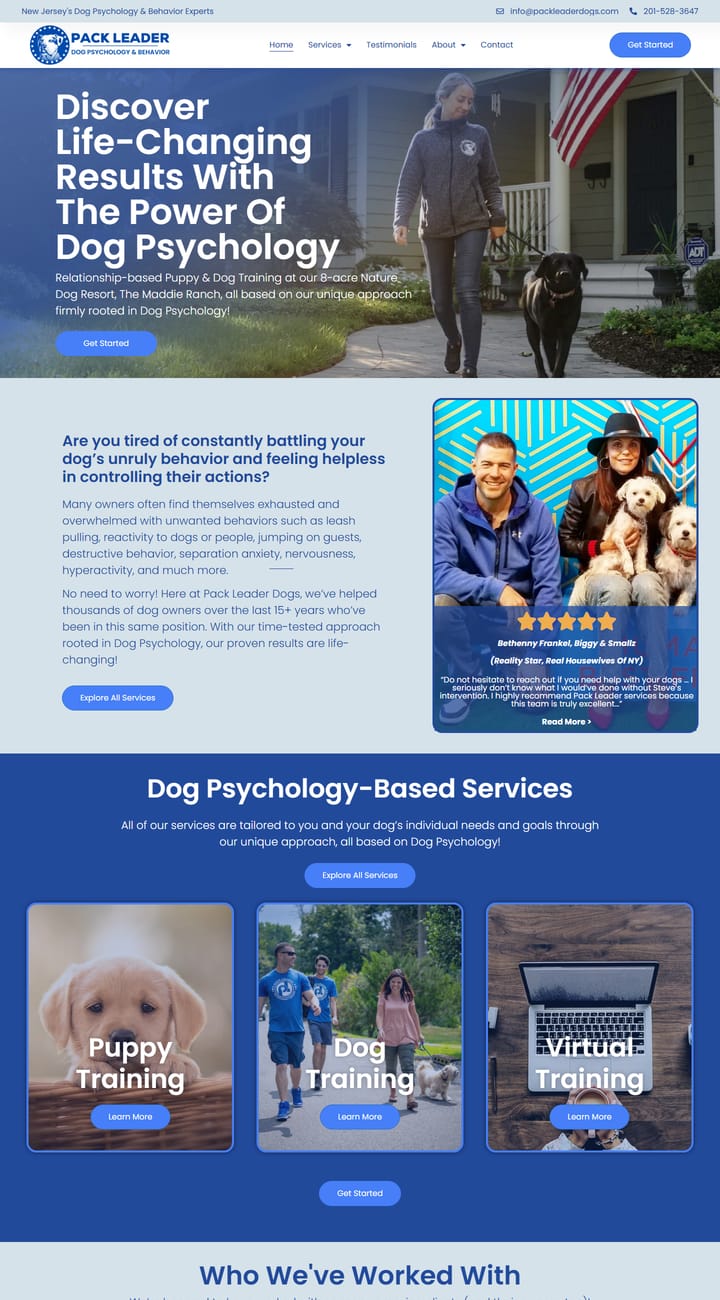 Pack Leader Dogs website